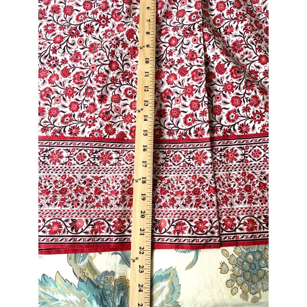 Charter Club Red White Urban Jungle Floral Cotton Wrap Knee Length Skirt 16 - Picture 12 of 14